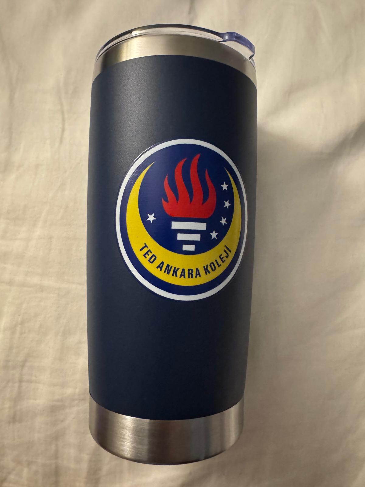 Stainless Steel 20 Oz Travel Mug TED Ankara Koleji Logo Navy Blue